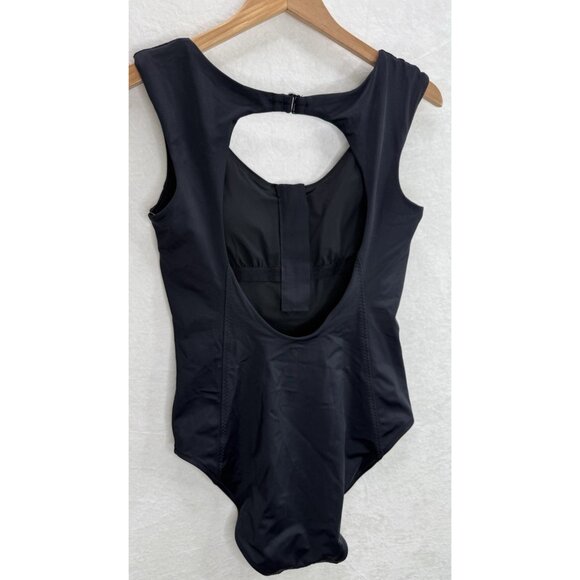Athleta Women's Dea Sea Black One-Piece Swimsuit NWT Size MT - Picture 4 of 11